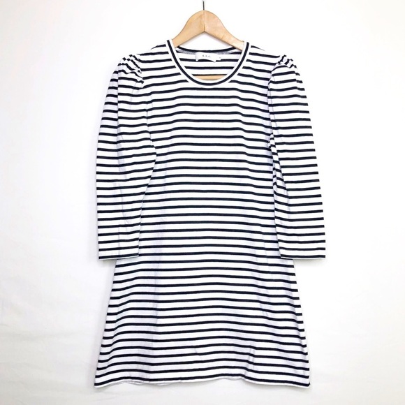 ALC Black and white stripedpuff sleeve mini dress - Picture 2 of 11